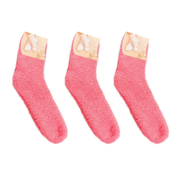 Fuzzy Socks, Audhol Women Fuzzy Cozy Slipper Socks Warm Soft Winter Plush Home Sleeping Socks Fluffy Socks Watermelon Red One Size