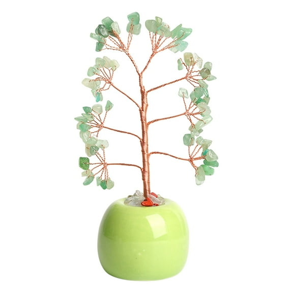 Inerposs Natural Crystal Tree Decor, Colorful Jar Ornament, Unique Home Office Decoration, Beautiful Natural Stone Art, Exquisite Desk and Table Centerpiece