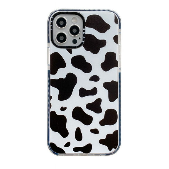 DMERBYL Designed for iPhone 12 Pro Max (6.7 Inch) Case Cow, Cute Clear with Cow Print Pattern Design Soft Silicone TPU Sturdy Shockof tective Woman Girls Aesthetic Phone Case Cover