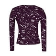 thumbnail image 4 of Hvyesh Long Sleeve Shirts for Women Crewneck Basic T-Shirts Casual Printing Slim Fit Stretch Tops, 4 of 7