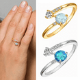 thumbnail image 2 of 14K Gold Plated Adjustable Created Opal Rings | Stacking Rings | Gold Rings for Women（Gold）, 2 of 4