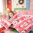 thumbnail image 3 of Manfei Vintage Christmas Snowman Full Size Comforter Sets,Merry Xmas Bedding Comforter Set,Pink Reversible,3 Pieces,1 Comforter and 2 Pillowcases, 3 of 7