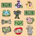 thumbnail image 2 of Juego de broches de aleación esmaltada con temática de dinero y dólar, 12 unidades, 2 of 2