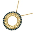 thumbnail image 5 of Aone Jewelry 0.50 Carat Natural Blue Diamond Tribal Round-Shape Design Pendant Necklace For Woman Crafted In 10k Rose White and Yellow Gold With 18 Gold Plated Over 925 Sterling Silver Box Chain, 5 of 5