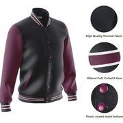 DECKRA Men's Fashion Varsity Jacket Casual Regular Fit Letterman Baseball Bomber Jackets Fleece
