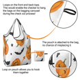 thumbnail image 4 of 5 Pack Foldable Shopping Bag,Halloween Pumpkins Bats and Stars Reusable Grocery Bags with Pockets,Large Reusable Tote Bags with Handles Waterproof & Lightweight, 4 of 6