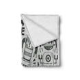 thumbnail image 2 of Robot Soft Flannel Fleece Blanket, Futuristic Space Doodle Style Androids Sci Fi Pattern Fantasy Machine Art Print, Cozy Plush for Indoor and Outdoor Use, 50" x 70", Grey Pale Grey, by Ambesonne, 2 of 6