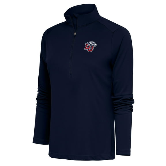 Women's Antigua Navy Liberty Flames Tribute Half-Zip Pullover Top