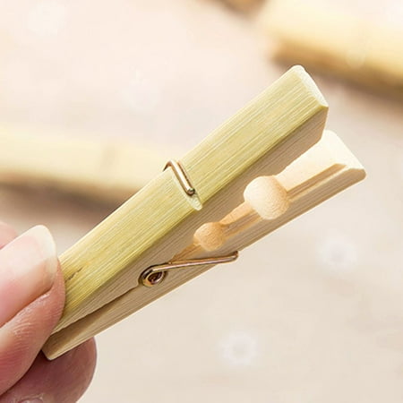 Wood Wood Clothing - 20 Wooden Clothes Hanging Pegs Washing Line Dryer Airer Wood Outdoor Indoor