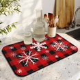 thumbnail image 4 of Red Christmas Winter Snoflake Dish Mat Absorbent Drying Mat for Kitchen Counter Folding Kitchen Drying Mat for Kitchen Countertops (19.5x12in,Set Of 2), 4 of 7
