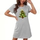 thumbnail image 1 of Camisón corto navideño para mujer, talla grande, cuello redondo, manga corta, estampado en el pecho, vestido de noche para mujer, 1 of 3