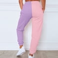 thumbnail image 4 of Hfyihgf Womens Color Block Y2k Baggy Sweatpants Drawstring High Waist Joggers Pants Trendy Relaxed Fit Trousers with Pockets(Pink,3XL), 4 of 8