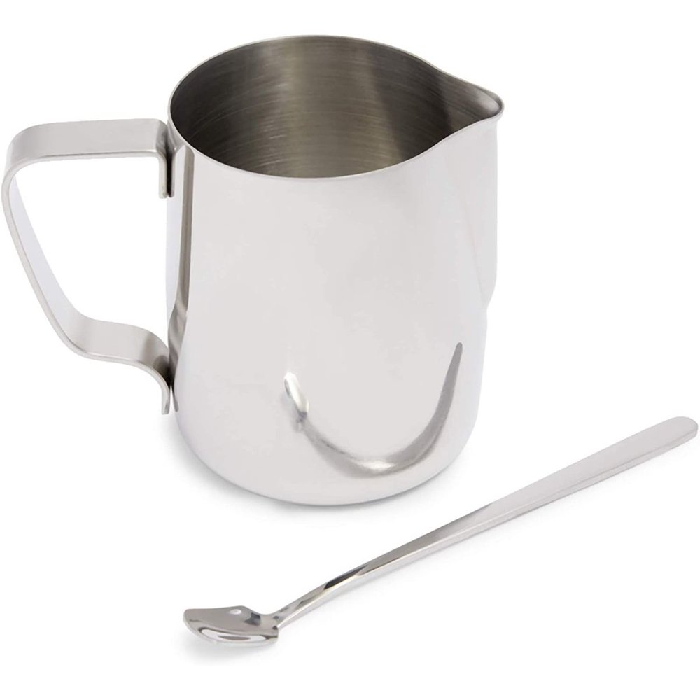 Stainless Steel Frothing Pitcher, Milk Frother Cup with Spoon Set for