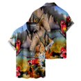 thumbnail image 3 of Camisa De Botones Para Hombre Nueva camisa de manga corta holgada informal con estampado digital 3d y estampado de (Sky Blue, 3XL), 3 of 4