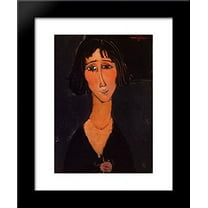Young Girl Wearing a Rose 20x24 Framed Art Print by Modigliani, Amedeo