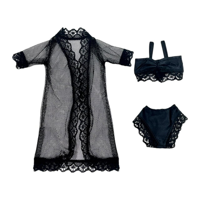 Pijamas para muñecas de 11,5 pulgadas, accesorios para muñecas, ropa interior de verano, trajes de baño. Negro