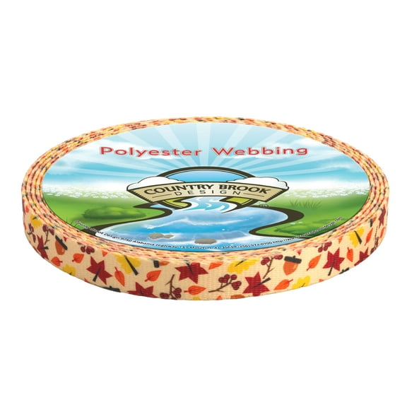 Country Brook Design - Fall Foliage Polyester Webbing (5/8 Inch, 10 Yards)