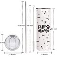 thumbnail image 2 of Mother Birthday Gift,Dog Tumbler with Lid and Straw,20oz Dog Fur Mom Paw Print Animal Stainless Steel Travel CoffeeMug Cup, 2 of 6