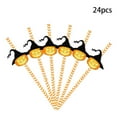 thumbnail image 2 of CASAFUN Halloween Straws, 24PCS Halloween Party Straws Paper Straight Straw Disposable Spider Pumpkin Lamp Witch Straw for Halloween Party Supplies Birthday Decoration, 2 of 3
