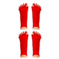 thumbnail image 1 of Wosthever 1 Pair 5 Toe Socks Overlapping Color Comfortable Breathable Dressing Solid Separation Relaxing Hosiery rojo 2piezas, 1 of 6