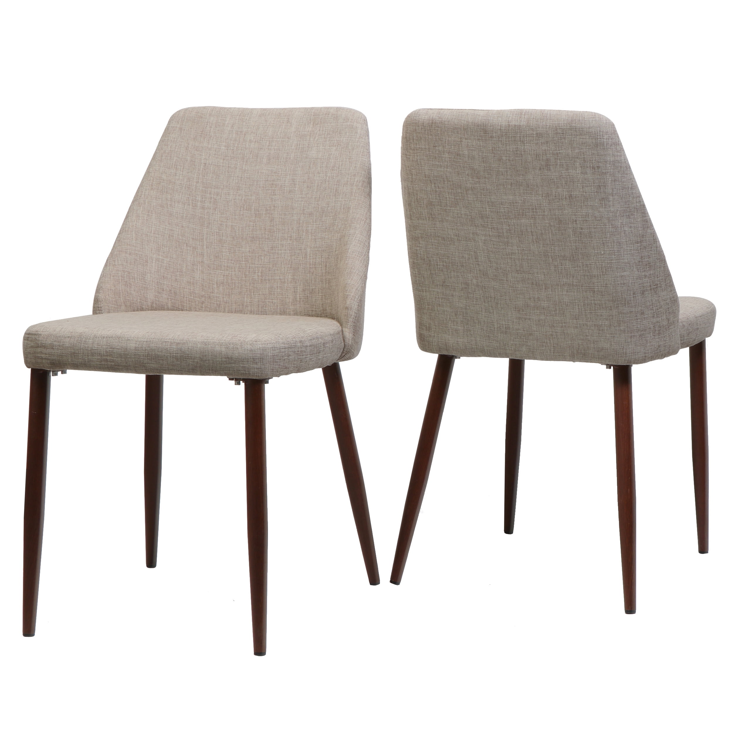 Noble House Calliope Indoor Mid Century Fabric Dining Chairs, Set of 2, Wheat