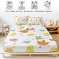 thumbnail image 5 of Cal.King Size Fitted Sheet Set - Thanksgiving Fall 3 Piece Bedding Sets 16" Deep Pocket Fitted Sheet with 2 Pillowcases, Maple Leaf Botanical Autumn Brushed Microfiber Hotel Luxury Bed Sheets, 5 of 9