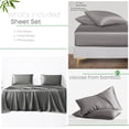 thumbnail image 3 of LINENWALAS RV Queen Sheet Set, Camper Bedding Set - Viscose from Bamboo Silk Sheets, Breathable & Cooling Bed Sheet, Hotel Luxury, Deep Pocket Anti Pilling Sheets (Light Grey, Short Queen), 3 of 9