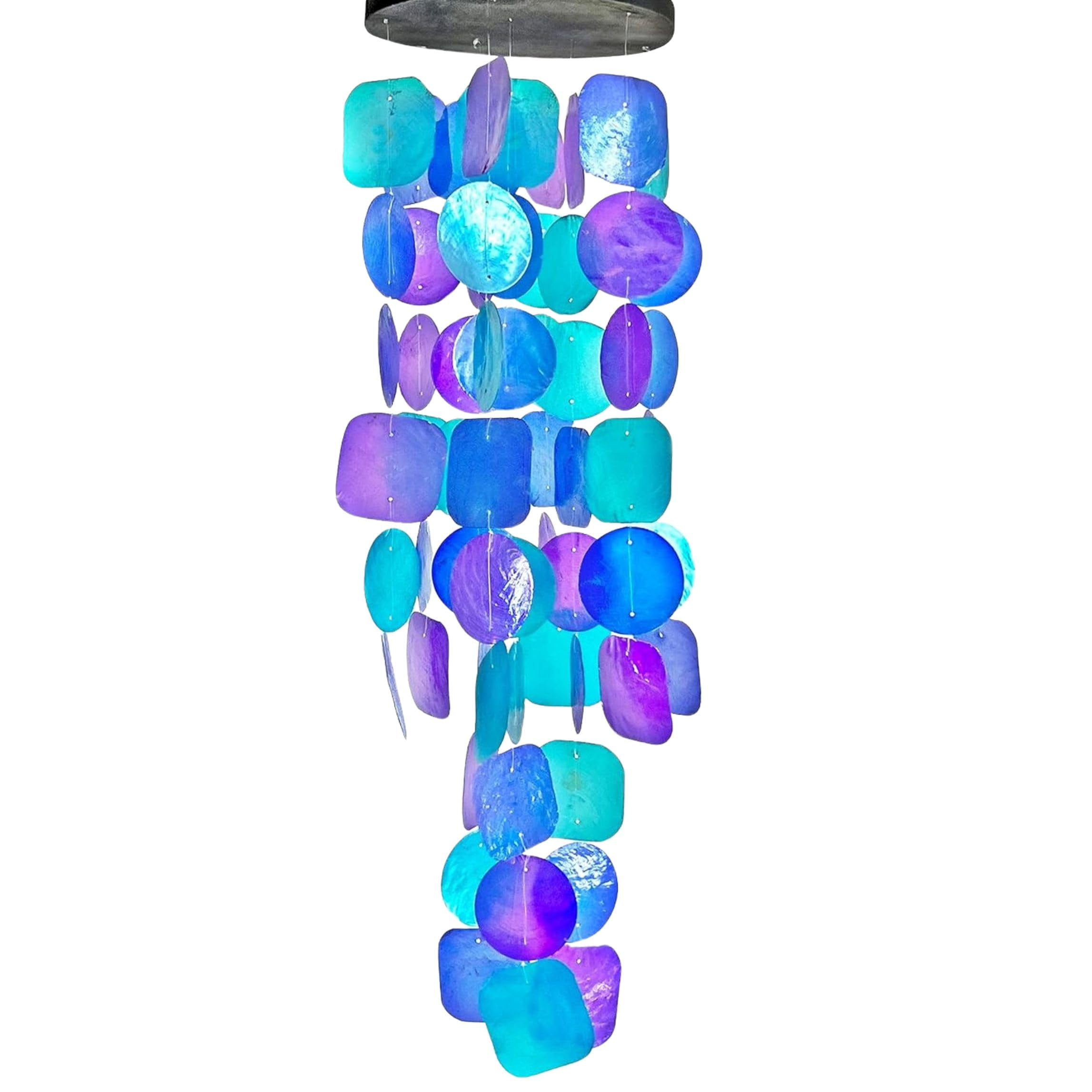 20414 Wind Chimes Outdoor  Garden Decorations Musical Indoor/outside Windchimes Beach Breeze Gifts For Mom Gift All Occasions Purple Shells 27 Inch