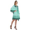 thumbnail image 2 of Bimba Printed Caftan Gown Maxi Robe Dress For Women Beachwear Short Swimsuit Cover Up, 2 of 7