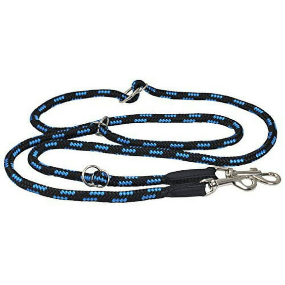 Adjustable Multifunctional Rope Dog Leash 42"-70" Blue/Black Small 0.3" (8mm) Diam