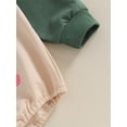thumbnail image 6 of Caoirhny Baby Romper, Long Sleeve Crew Neck Letters Print Contrast Color Fall Bodysuit Thanksgiving Clothes for Girls Boys, 6 of 9