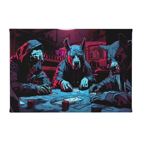 8x12 inch Casino Decor Poker Gambling Dogs Frameless Wall Art,Man Cave,Bar,Bedroom,Casino Wall Decor Poster & Prints,Gift For Poker Lovers,Enchanting Gambling Poker Dogs Decorative Painting