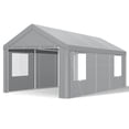 thumbnail image 4 of Hoteel 12'x20' Large Heavy Duty Car Tent with Steel Frame, Portable Garage Wedding Tent Gazebo Big Tents Carports Shelter with Waterproof Top Cover, All-Season Tarp for Outdoor Party Birthday, Gray, 4 of 8