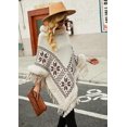 thumbnail image 4 of Kukuzhu Châle Cardigan pour Femmes Col Poncho Cape Chandail Mode Hiver avec Franges, 4 of 5