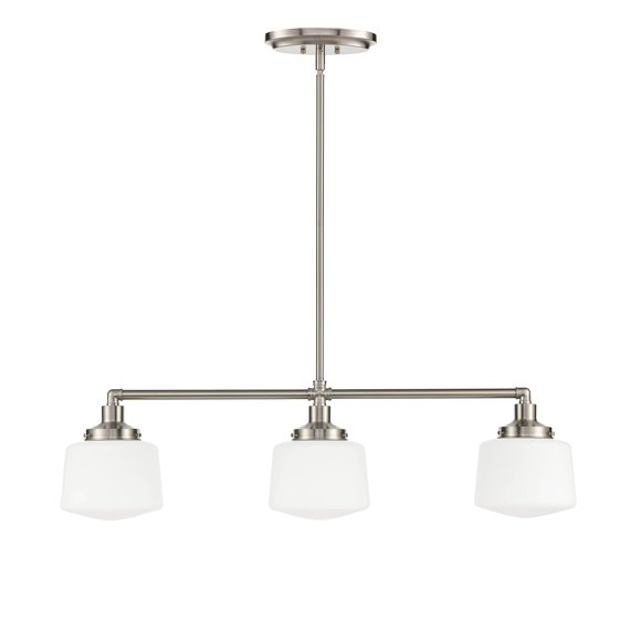 Linea di Liara Scolare Modern Linear Chandeliers for Dining Room Light Fixtures Over Table Brushed Nickel Pendant Lights Kitchen Island Lighting 3-Light Kitchen Lights Ceiling Hanging, UL Listed