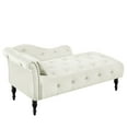 thumbnail image 5 of 60" Velvet Chaise Lounge Buttons Tufted Nailhead Trimmed Solid Wood Legs with 1 Pillow, Chaise Lounge for Office, Living Room, Studio, Apartment (Left Arm Design as Shown in the Picture), 5 of 7