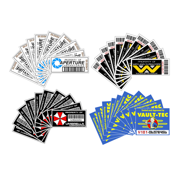 Evil Corporations of Science Fiction Asset Tag Mega-Bundle - 40 Stickers