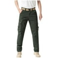 thumbnail image 1 of JHLZHS Khaki Pants Mens Stretch Joggers Men's Overalls Pants Pants Outdoor Elastic Loose Soft Pants Spring and Autumn Pants Compression Pants Men Football Navy Blue, 1 of 9