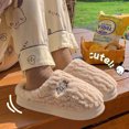 thumbnail image 4 of Zapatillas de algodón para mujer, otoño e invierno, para interior del hogar, cálidas, de confinamiento, antideslizantes, de algodón, para hombre, invierno, 4 of 7
