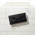 thumbnail image 5 of INSPIRE CHIC Bow Evening Bag Pleated Clutch Purses with Chain for Women Black, 5 of 6