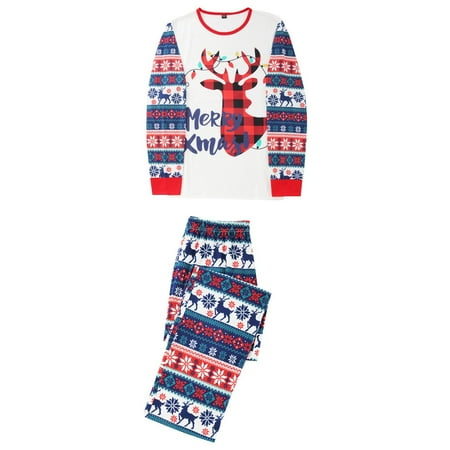 

ERTUTUYI Christmas Plaid Printed Loungewear Christmas Family Matching Pajamas Long Sleeve Home Sleepwear Red 6Y