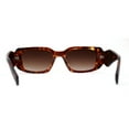thumbnail image 3 of Womens Dimensional Geometric Diamond Cut Mod Rectangle Sunglasses Tortoise Brown, 3 of 4