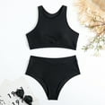 thumbnail image 6 of XEGLSBU Swimsuits for Women 1 Piece Shorts Women Print Bikinis Swimsuit High Waist Bikini Set 2Pcs Beach Bathing Suit Swimwear Black Size XL, 6 of 7