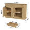 thumbnail image 4 of Homfa Modern Kitchen Sideboard Buffet Table, 4 Door 2 Drawer Wood Storage Cabinet Coffee Bar for Living Room Entryway, Oak, 4 of 7
