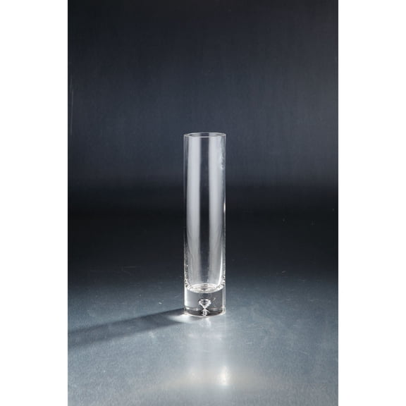 CC Home Furnishings 12" Clear Hand Blown Cylindrical Glass Vase