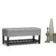 thumbnail image 2 of Simpli Home Saxon 43 inch Wide Transitional Rectangle Storage Ottoman Bench in Dove Grey Linen Look Fabric, 2 of 5