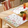 thumbnail image 4 of Spring Flower Leaf Placemats Set&nbsp;of 1 Summer Country Pink Floral Butterfly Green Leaf Plant Heat Insulation Washable Place Mats, Non-Slip Table Mats for Dining Table Party Kitchen,13x19 Inch, 4 of 9
