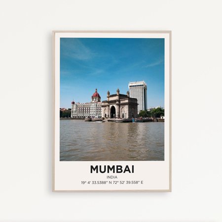 POSTER Mumbai City Travel Poster India Wall Art Trendy Gift Eclectic Vibrant Print Retro Living Room Decor Gallery-UNFRAMED