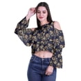 thumbnail image 2 of Moomaya Plus Size Cold Shoulder Top Printed Ladies Tops Blouses Women Party Tops, 2 of 4