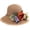 Khaki, variant on Jiibva Summer Straw Hat for Women Large Brim Color Matching Sun Hat with Flower Decoration Travel Foldable Bucket Hat for Outdoor